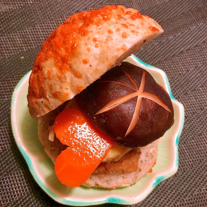ポテトと椎茸の中華風オイスターハンバーガー